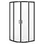 Душова кабіна Cersanit Brasco 90x90 см напівкругла розсувна прозоре скло на дрібному піддоні black S601-225, прозорий, чорний - мініатюра 1