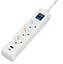 Мережевий фільтр-подовжувач 2E SP-315M-3USB-WH 3 м, 3xТипF, 16A, 1xUSB-A,1xUSB-C - мініатюра 2