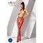 Эротические колготки-бодистокинг Passion S019 red имитация трусиков ажурных с доступом в сеточку S/M/L - миниатюра 2