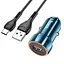 Адаптер автомобильный HOCO Type-C Cable Blue shield single port car charger Z46 коричневый - миниатюра 7