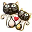 Брошь Влюбленные коты брошь-булавка (494693361) - миниатюра 1