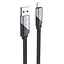 Кабель HOCO U119 USB to iP 2.4A, 1.2m, nylon, aluminum connectors, Black - мініатюра 1