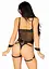 Комплект атласных ремней для бондажа Leg Avenue Satin elastic harness Set, One size, Black - миниатюра 4
