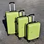 Набор чемоданов 3в1 пластик с кодовым замком и телескопической ручкой салатовый (603) - миниатюра 2
