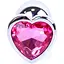 Анальна пробка Boss Of Toys Boss Series - Jewellery Silver Heart Plug Pink S, BS6400044, Срібний / Яскраво-рожевий - мініатюра 2