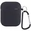Силіконовий футляр з мікрофіброю для навушників Airpods 1/2 Чорний / Black - мініатюра 1