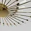 Потолочная золотая люстра в форме солнечной вспышки на 42 плафона G4 Ø 135х120 см | Line F | Ст. 1279/42 GD - миниатюра 2