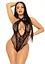 Кружевное тедди Leg Avenue Lace and net halter teddy One size Black глубокий вырез халтер - миниатюра 3