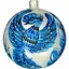 Ялинкова прикраса Різдвяні історії Петриківка синя пташка куля скло (4820001165326) - мініатюра 1