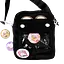 Дитяча сумка крос-боді зі значками в корейському стилі 20х16х7 см чорна (25-573) - мініатюра 1