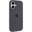 Чохол Epik Silicone case AAA with Magsafe and Animation button для Apple iPhone 16 Plus 6.7 Black - мініатюра 1