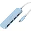 USB-хаб j5create JCH341EC-N USB-C на 4 USB-A, голубой (JCH341EC-N) - миниатюра 1