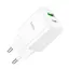 Адаптер зарядный сетевой HOCO Founder N28 1USB и 1Type-C 20W сам блок белый - миниатюра 1