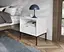 Тумба приліжкова Perfect Home Нова / Nova з 1 шухлядою і чорними ніжками S54 Білий (PFH-091260) - мініатюра 1