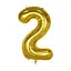 Шар воздушный фольгированный (102 см) Цифра 2 золото - миниатюра 1