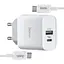 Сетевое зарядное устройство Hoco C80A Rapido PD20W + QC3.0 charger set Type-C to Type-C (EU) Белый - миниатюра 1