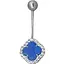 Серебряная серьга для пирсинга пупка Ирий Клевер с лазуритом. 6025.3 - миниатюра 1
