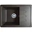 Гранітна кухонна мийка Romzha Trei 62 Antracit (902) з крилом - мініатюра 1