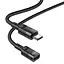 Перехідник Hoco U107 Type-C male to Type-C female USB2.0 (1.2m) Black - мініатюра 2
