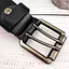 Ремінь чоловічий шкіряний чорний з двома язичками JK-4075 (125 см) - мініатюра 7