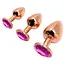 Металева анальна пробка Wooomy Tralalo Rose Gold Plug Magenta M діаметр 3.4 см довжина 8 см - мініатюра 4