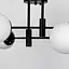 Стельова чорна люстра на 4 білих плафонів Ø 55 см | Line F | Арт. 81188/4 BK+BK+WT - мініатюра 2