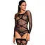 Бодістокінг Obsessive Bodystocking G320 панчохи боді декор у вигляді ліній S/M/L - мініатюра 1