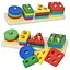 Деревянная развивающая игрушка "Геометрика" геометрические фигуры 16 деталей Limo Toy MD1351 - миниатюра 1