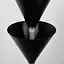 Чорний підвісний світильник із подвійним конусним дизайном Ø 17х40 см | Line F | Арт. MJ347/2 BK - мініатюра 5