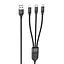 Дата кабель Hoco U104 Ultra 6A 3in1 Lightning-MicroUSB-Type-C (1.2m) Чорний - мініатюра 1