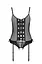 Корсет зі шнурівкою Passion NESSY CORSet XXL/XXXL black стрінги з відкритим доступом пажі для панчіх - мініатюра 3