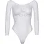 Еротичне боді-бодістокінг Leg Avenue Snap crotch Thong back teddy White S/M - мініатюра 3