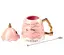 Керамічна чашка Різдвяна ялинка з кришкою та паличкою для розмішування 460 мл Рожевий - мініатюра 2