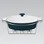 Мармит Maestro MR-11361-74 Керамическая кастрюля с крышкой 1,5л на подставке овальная 32,5см х 22см Черный - миниатюра 2