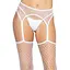 Чулки-сетка Leg Avenue Net stockings With garter belt One Size White, пояс, подвязки - миниатюра 5