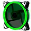 Кулер корпусной Voltronic sleeve fan 3pin + 4pin - 120мм, 12V, 1100об/мин, Green, двухсторонний - миниатюра 1
