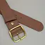 Ремень женский широкий кожаный JK-5070 коричневый с золотой пряжкой (125 см) - миниатюра 4