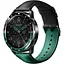 Ремінець шкіряний Tamister для годинника Xiaomi Watch 2/ 2Pro/ S4/ S3/ S2/ S1 22 мм Black-green - мініатюра 1