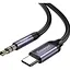 Аудіо-перехідник Type-C to AUX Mini-Jack 3.5 mm Essager 1М Кабель Аукс на Тайп-С (USB-C) Black-Grey (695523740259) - мініатюра 1