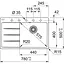 Кухонна мийка Franke Centro, фраграніт, прямокутник, з крилом зліва, 780х500х200мм, чаша - 1, врізна, CNG 611-78 TL, білий - мініатюра 2