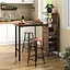 Барний стіл з стільцями Costway Bistro з тримачем винних келихів темно-коричневий - мініатюра 2