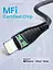Кабель для заряджання iPhone TOPK, нейлоновий кабель преміумкласу USB-A до Lightning 2m MFI - мініатюра 6