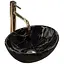 Умивальник Rea Sofia mini black marble shiny накладний REA-U6963, Чорний матовий - мініатюра 1