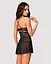 Эротический кружевной комплект с сеточкой Obsessive 838-BAB-1 babydoll & thong black черный пе XXL - миниатюра 2