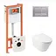 Набор Qtap инсталляция 3 в 1 Nest QT0133M425 с панелью смыва квадратной QT0111M06029SAT + унитаз с сиденьем Swan QT16335178W, Белый - миниатюра 1