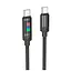 Кабель Hoco U126 Lantern Type-C to Type-C charging data cable 1.2 м 100W 5A с экраном черный - миниатюра 1