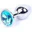 Анальна пробка Boss Of Toys Boss Series - Jewellery Silver Plug Light Blue S, BS6400014, Срібний / Голубой - мініатюра 1
