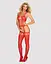 Бодистокинг Obsessive Bodystocking G313 red шнуровка геометрический декор S/M/L - миниатюра 3