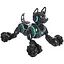 Інтерактивна іграшка Stunt Dog Тварина Собака 666-800A з USB-зарядкою, звуком, світлом і двома пультами чорна - мініатюра 1