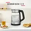 Tefal Электрочайник Glass Kettle 1.7л, стекло, с подсветкой, черно-серебряный - миниатюра 6
